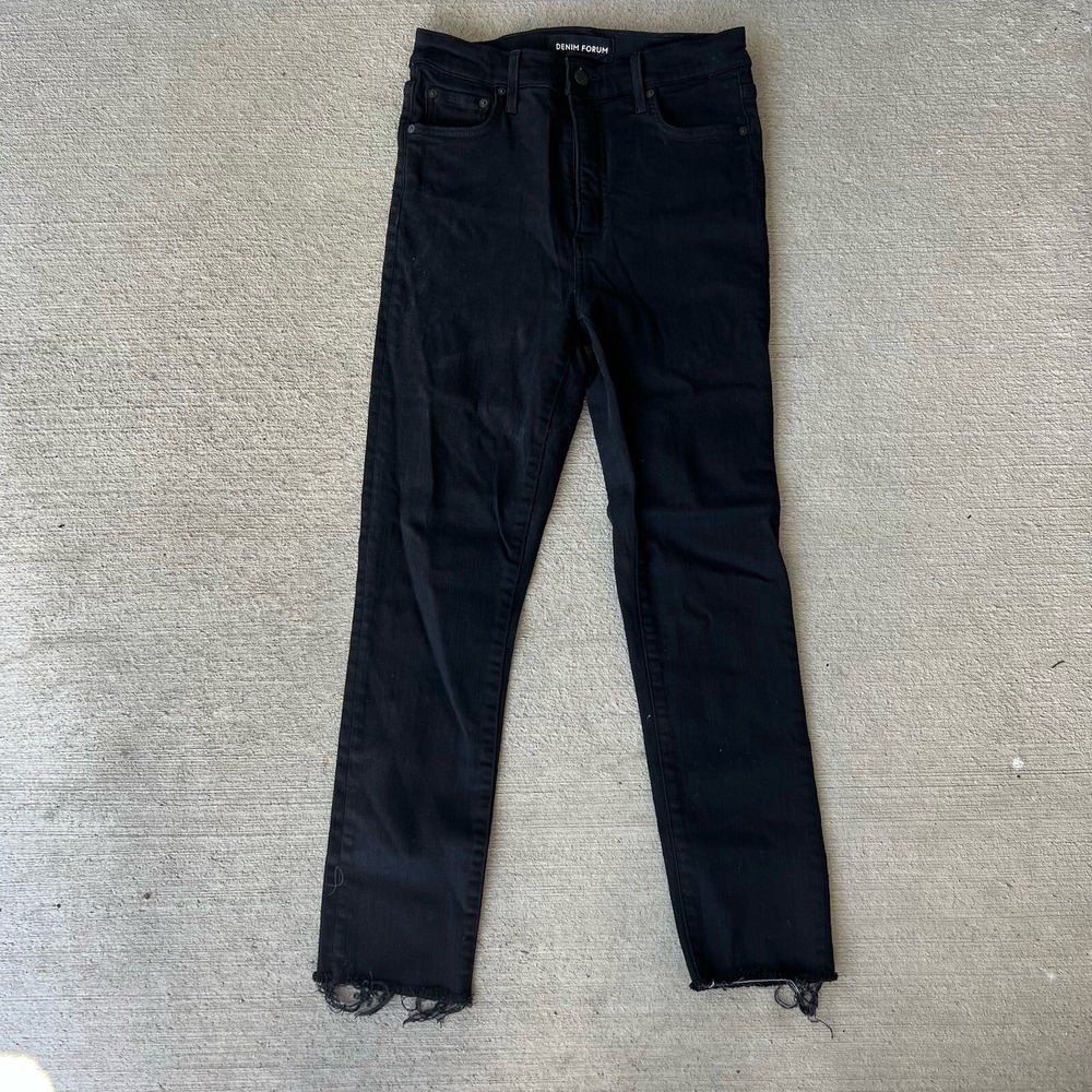Aritzia Denim Forum The‎ Lola High Rise Skinny Crop Jeans Women's Sz 27 Black